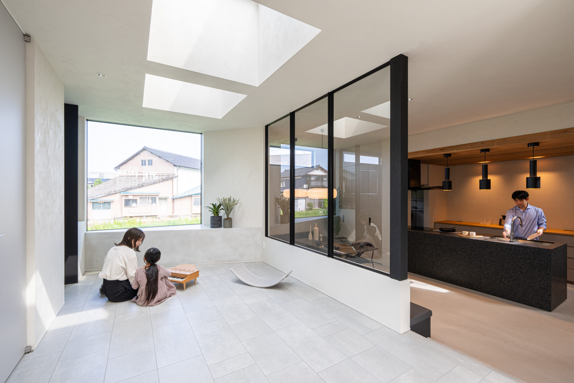 日中は照明を使わない