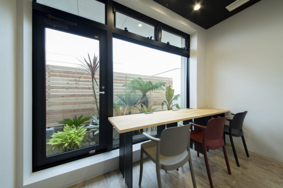 <p>ワークスペース。使い手の視線を意識した設計に。</p>
